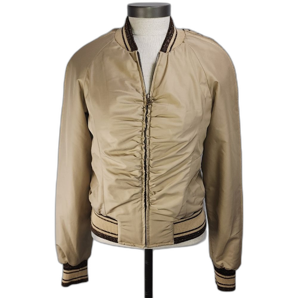 Chromosome in X women's beige bomber jacket size Small